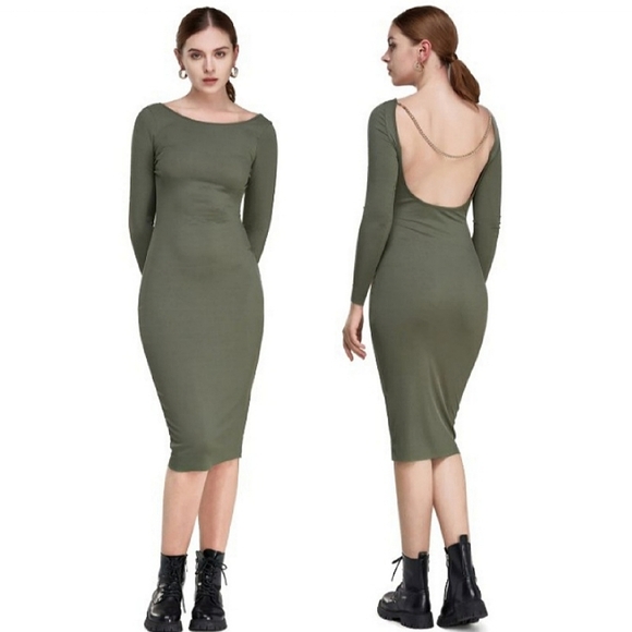 Long sleeve backless dress - Picture 1 of 11